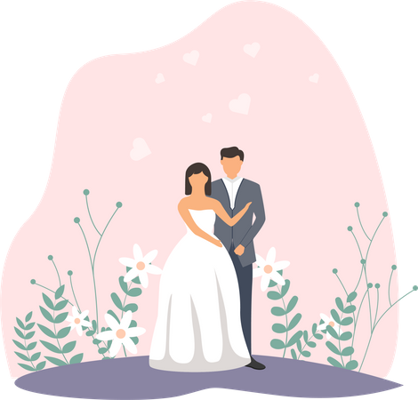 Pareja de boda  Ilustración