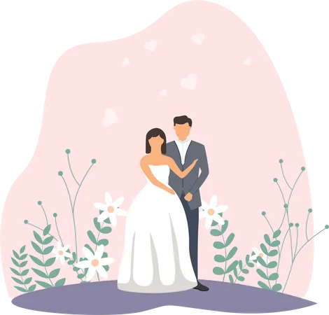 Pareja de boda  Ilustración