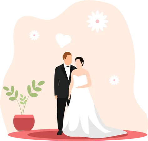 Pareja de boda  Ilustración