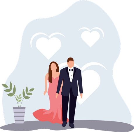 Pareja de boda  Ilustración