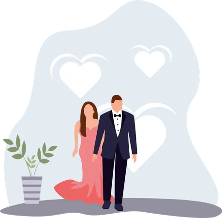 Pareja de boda  Ilustración