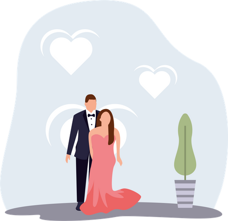 Pareja de boda  Ilustración