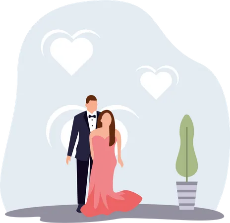 Pareja de boda  Ilustración