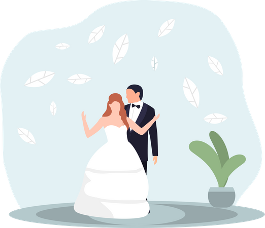 Pareja de boda  Ilustración