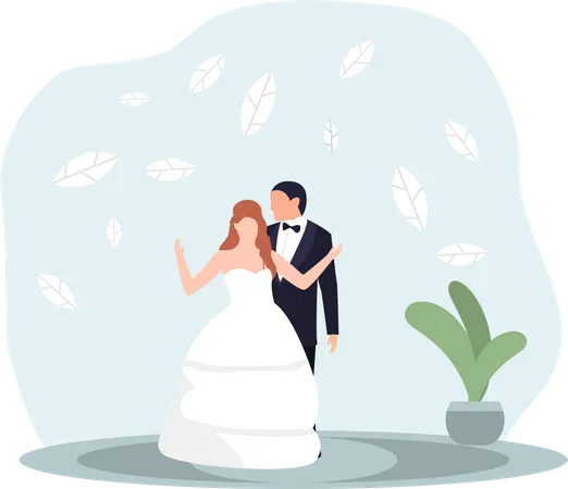 Pareja de boda  Ilustración