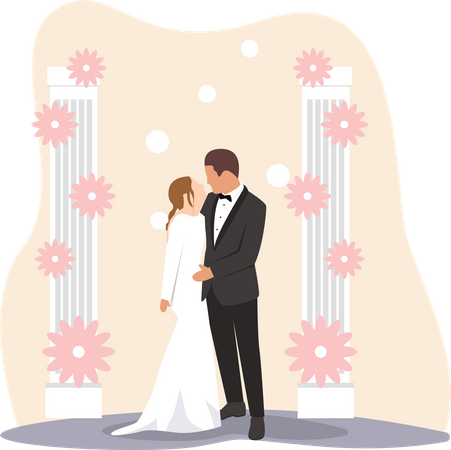 Pareja de boda  Ilustración