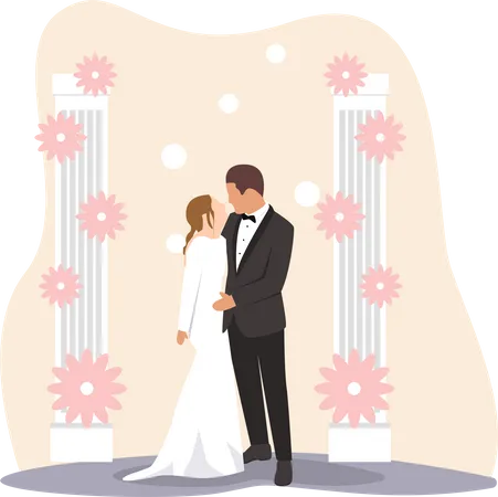 Pareja de boda  Ilustración