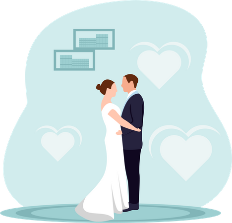 Pareja de boda  Ilustración