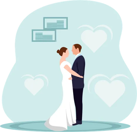 Pareja de boda  Ilustración