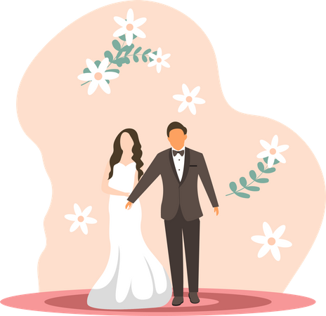 Pareja de boda  Ilustración