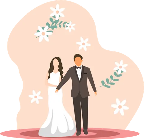 Pareja de boda  Ilustración