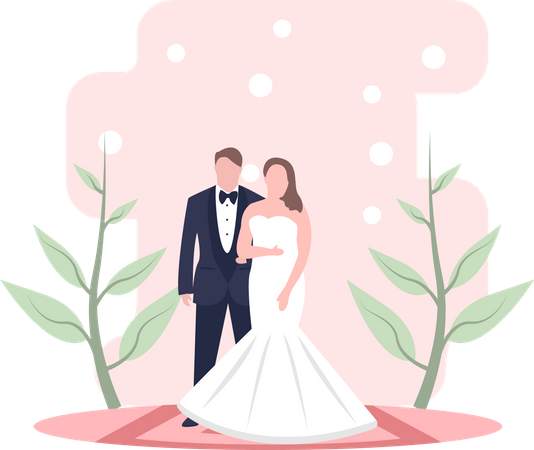 Pareja de boda  Ilustración