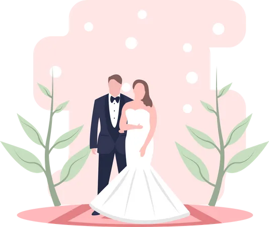 Pareja de boda  Ilustración