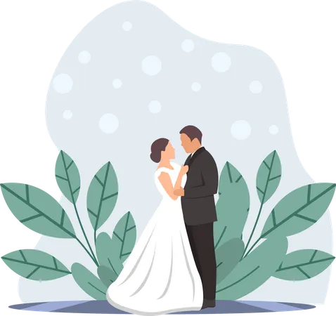 Pareja de boda  Ilustración