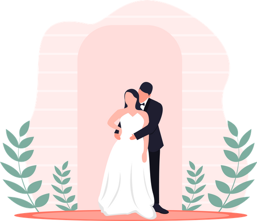 Pareja de boda  Ilustración