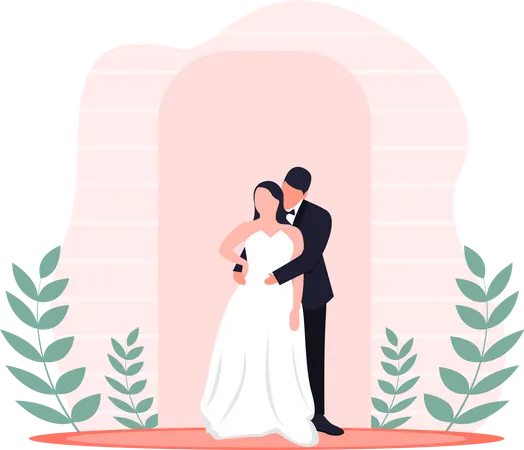 Pareja de boda  Ilustración