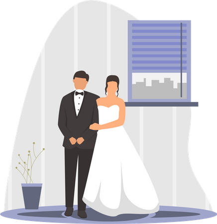 Pareja de boda  Ilustración