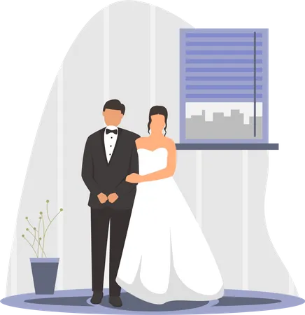 Pareja de boda  Ilustración