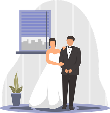 Pareja de boda  Ilustración