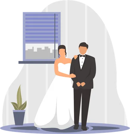 Pareja de boda  Ilustración