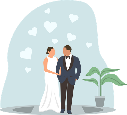 Pareja de boda  Ilustración