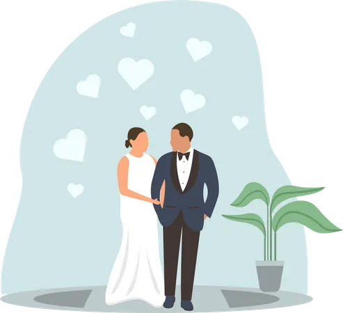 Pareja de boda  Ilustración