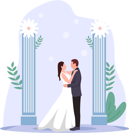 Pareja de boda  Ilustración