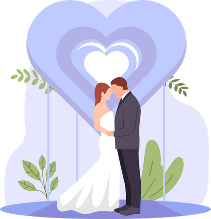 Pareja de boda  Ilustración