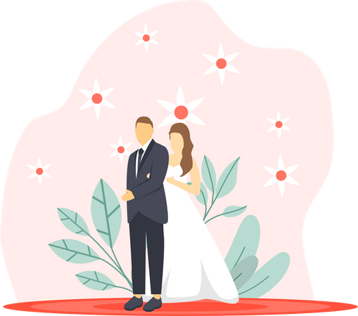 Pareja de boda  Ilustración