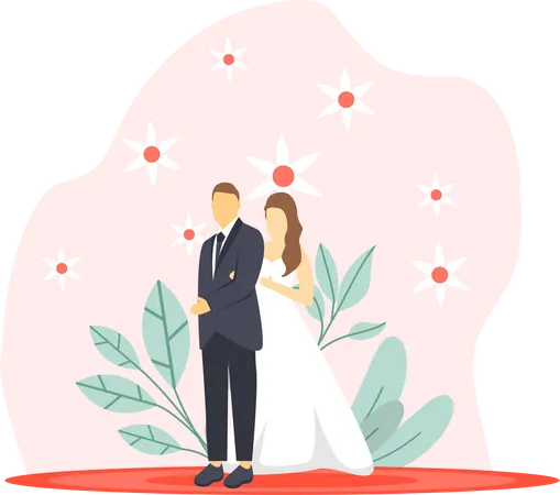 Pareja de boda  Ilustración