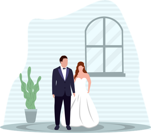 Pareja de boda  Ilustración