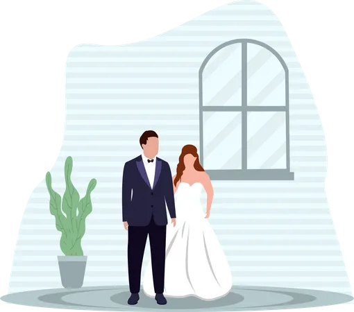 Pareja de boda  Ilustración