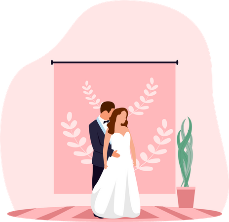 Pareja de boda  Ilustración