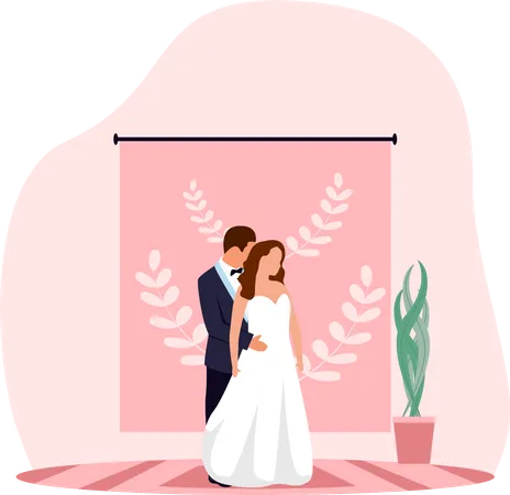 Pareja de boda  Ilustración