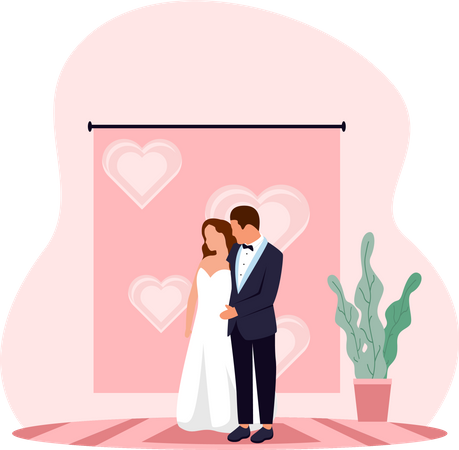 Pareja de boda  Ilustración