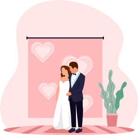 Pareja de boda  Ilustración