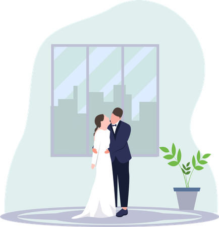 Pareja de boda  Ilustración