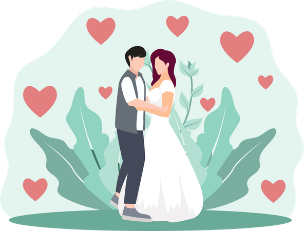 Pareja de boda  Ilustración