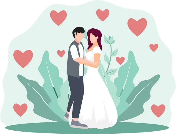 Pareja de boda  Ilustración