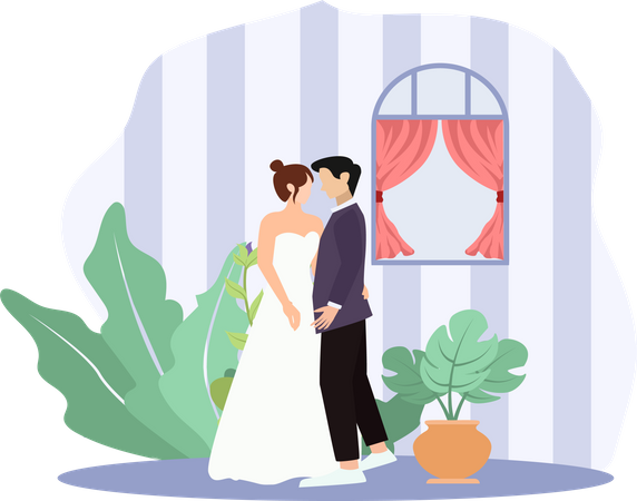 Pareja de boda  Ilustración