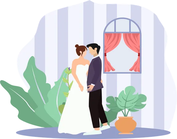 Pareja de boda  Ilustración