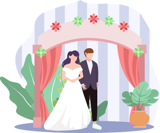 Pareja de boda  Ilustración