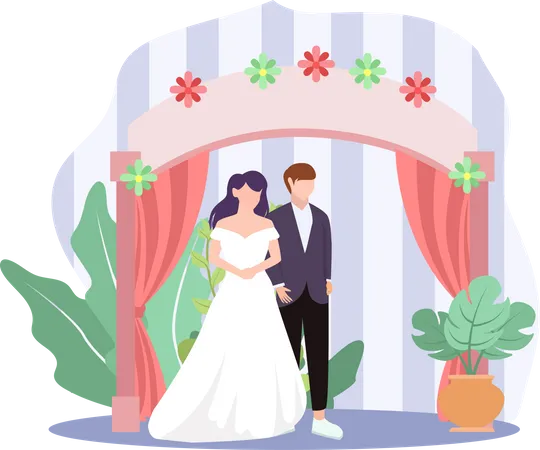 Pareja de boda  Ilustración