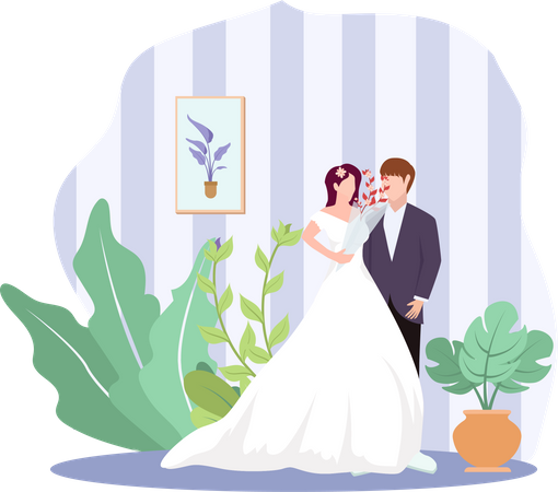 Pareja de boda  Ilustración