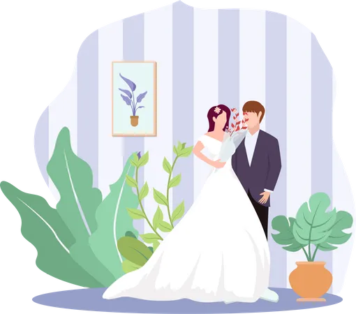 Pareja de boda  Ilustración