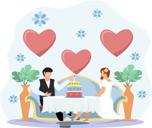 Pareja de boda  Ilustración