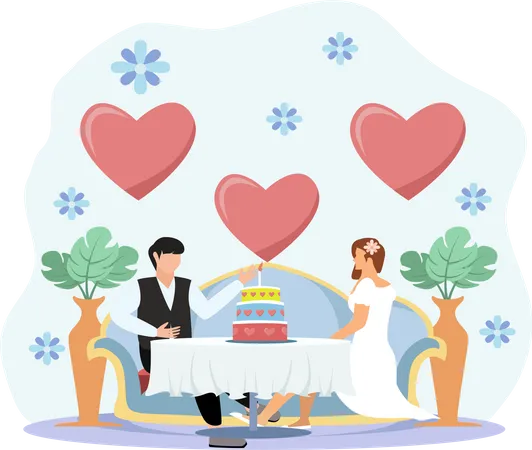 Pareja de boda  Ilustración