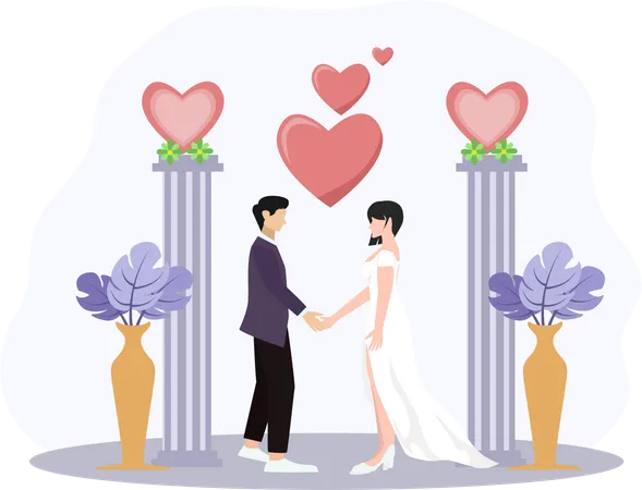 Pareja de boda  Ilustração