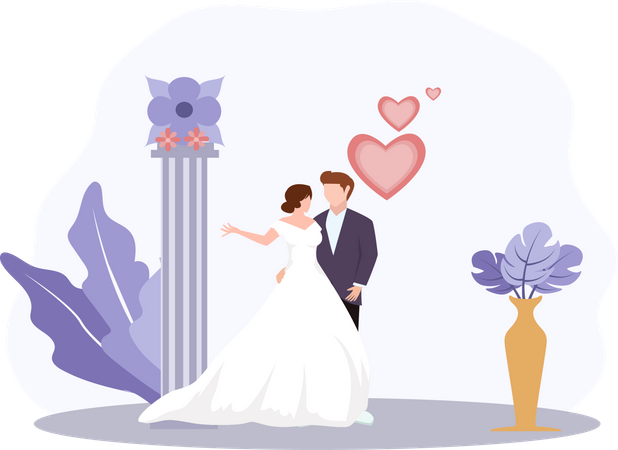 Pareja de boda  Ilustración