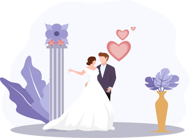 Pareja de boda  Ilustración